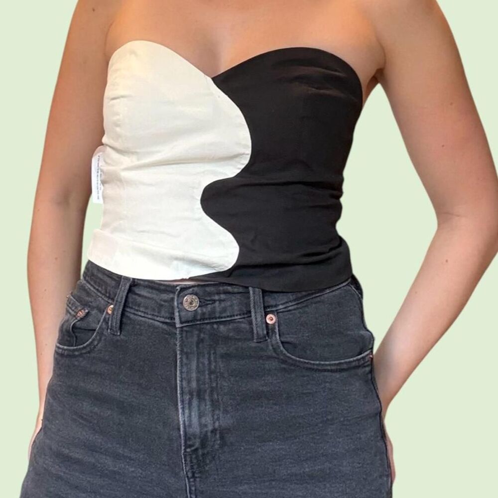 Find-me-now Women's White and Black Blouse